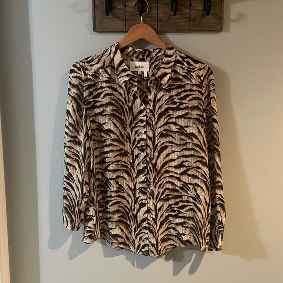 ba&sh Isaac Zebra Print Button Front Blouse Size S - Picture 2 of 5